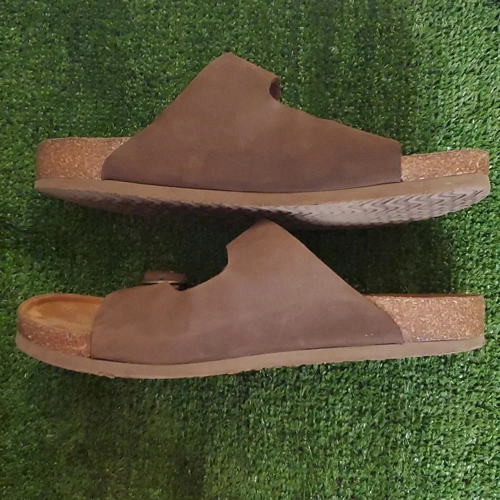 Mens Eastland Cambridge Leather Upper Slip on Sandals with Adjustable Straps 10D
